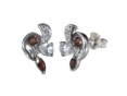 Серьги, серебро 925, гранат,циркон 004 01 21sk-00258 2010 г инфо 10925w.
