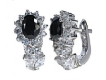 Серьги, серебро 925, оникс,циркон 008 01 21-02957 2010 г инфо 11395w.