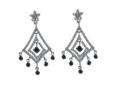 Серьги, серебро 925, оникс,циркон 019 01 21sp-00112 2010 г инфо 11563w.